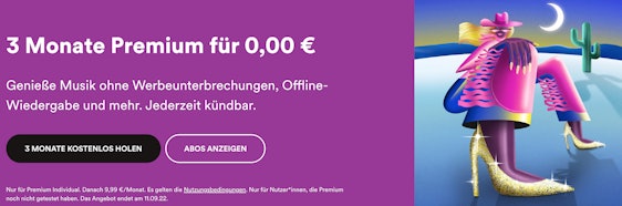 Wieder da! 3 Monate Spotify Premium kostenlos testen - nur für Neukund:innen