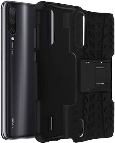 Avizar Stoßfeste Schutzhülle + Standfunktion für Xiaomi Mi 9 Lite - Schwarz mit 2,57€ Rabatt