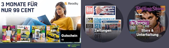 3 Monate Readly + 5€ Amazon-Gutschein für 0,99€ – Magazin-Flatrate mit über 5.000 Titeln