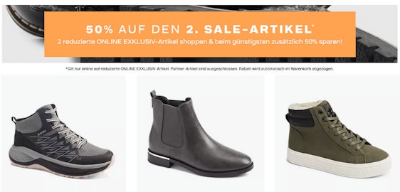 Bis zu 50% Rabatt im Deichmann-Sale – zusätzlich 50% Rabatt auf das 2. Paar im Warenkorb
