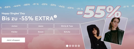 Singles' Day bei About You: Bis zu 55% Extra-Rabatt auf alles - auch auch bereits reduzierte Ware