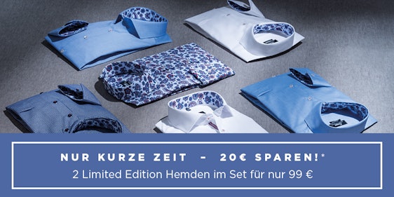 Hemdenaktion! 20€ bei Eterna sparen – z.B.: 2 Limited Edition-Hemden im Set für nur 99€