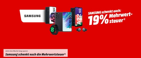 Nur noch heute! 19% Rabatt in der Samsung Galaxy Week bei Media Markt - z.B. Galaxy A52s (128GB) für 251€
