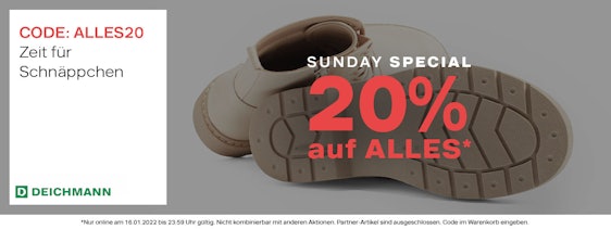 Nur heute! 20% Extra-Rabatt bei Deichmann 👟🥰 - gilt auch im Sale, z.B. Paw Patrol Kinder-Leuchtschuhe (Gr. 26-30) für 19€