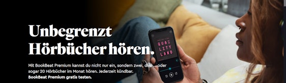 1 Monat BookBeat gratis hören - Auswahl von 10.000 Hörbüchern, nur für Neukunden