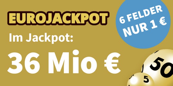 Ziehung heute! 🍀 6 Felder für 1€ im Eurojackpot bei Lottohelden - mit 36€ Millionen im Jackpot 🤑