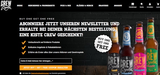 1 Kiste kaufen, 1 Kiste gratis bei Crew Republic – mit Newsletter-Anmeldung