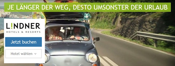 *Vorbei*Urlaub für (fast) lau? Pro 100km Anreise 10% Rabatt bei Lindner Hotels & Resorts