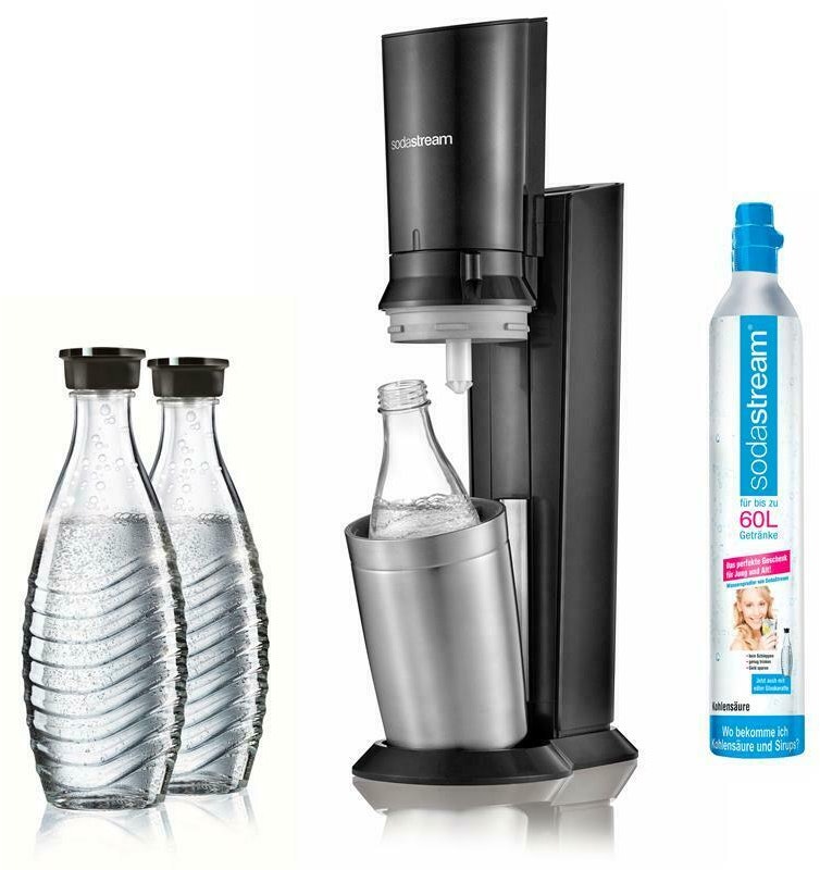 Sodastream Crystal 2.0 Titan Inkl. 3 Glaskaraffen Edeka Sodastream Crystal 2.0 Titan für 70€ - mit 3 Glaskaraffen + Co²-Zylinder