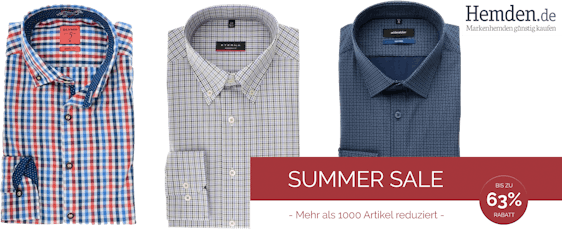 Schlussverkauf bei Hemden.de – 20% Rabatt zusätzlich auf den kompletten Sale
