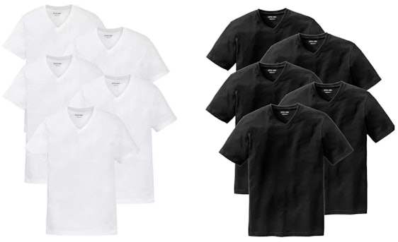 5 Otto Kern T-Shirts 30€ – mit V-Ausschnitt, in Weiß oder Schwarz, Größen M-4XL