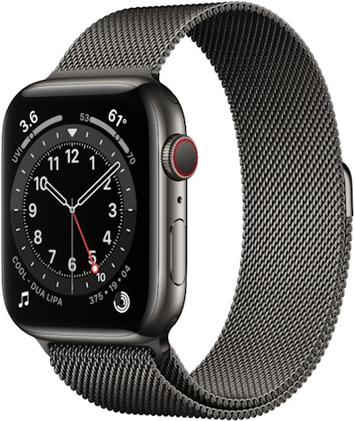 Apple Watch Series 6 LTE Graphit Edelstahl für 519€ – mit 44mm Sportarmband und Aluminiumgehäuse
