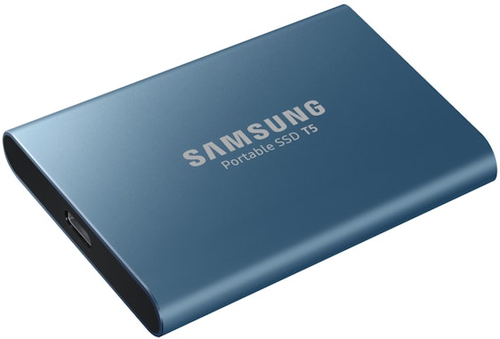 Samsung Portable SSD T5 (500GB) für 59€ − 2,5" externe Festplatte in Blau, Lesen mit bis zu 540 MB/s