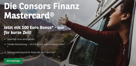 Consors Finanz Mastercard mit 100€ Bonus » kostenlose Kreditkarte ohne Jahresgebühr 💳