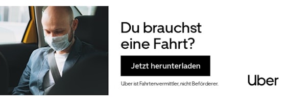 10€ Rabatt auf deine erste Fahrt über die Uber App - verfügbar in 7 deutschen Städten