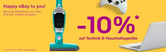 10% Rabatt auf Technik und Haushaltsgeräte bei eBay – z.B. Lenovo IdeaPad 14" Notebook für 297€