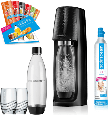 SodaStream Easy Promopack für 48€ - Trinkwassersprudler mit 2 PET-Flaschen, 2 Gläsern & 6 Sirupproben