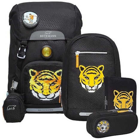 Beckmann Schulrucksack-Set Classic Tiger Team mit 25% Nachlass