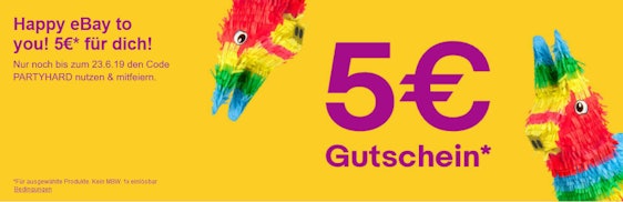 5€-Gutschein zum 20. eBay-Geburtstag 🥳 - Freebies möglich 🎁