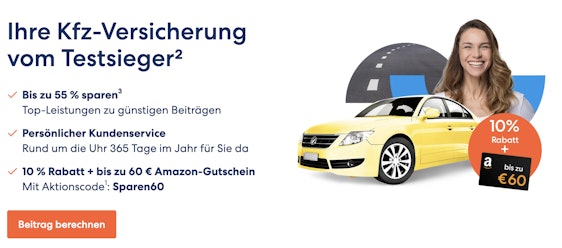 DA direkt Kfz-Versicherung mit 10% Rabatt + bis zu 60€ Amazon-Gutschein » beste Versicherung laut Finanztest 🚘