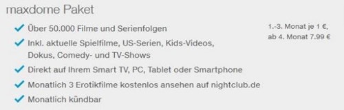 3 Monate Maxdome für 3€
