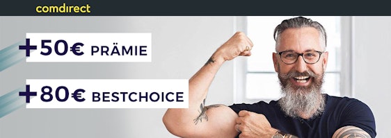 Top! Comdirect-Depot mit 50€ Prämie + 80€ BestChoice-Gutschein » kostenloses Depot + 1 Jahr vergünstigt ordern 📈